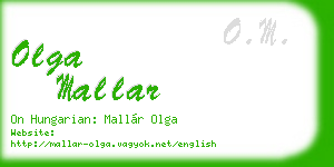 olga mallar business card