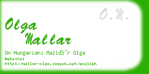 olga mallar business card